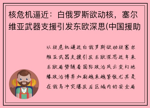 核危机逼近：白俄罗斯欲动核，塞尔维亚武器支援引发东欧深思(中国援助塞尔维亚武器)